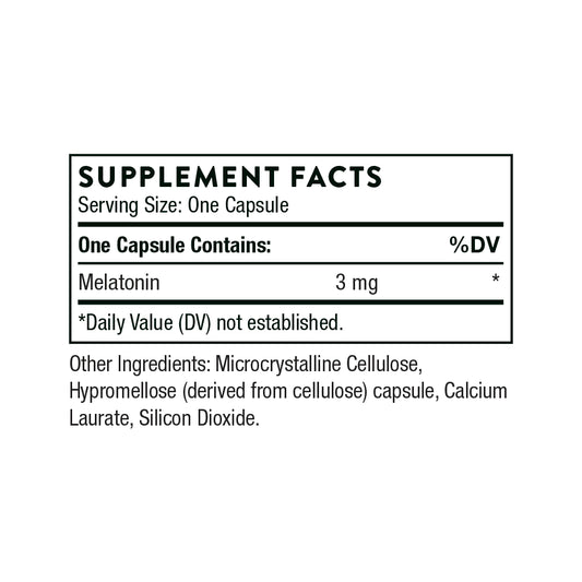 Melaton-3-3Mg Melatonin - Supports Circadian Rhythms, Restful Sleep & Relaxation* - Gluten, Dairy & Soy-Free - 60 Capsule